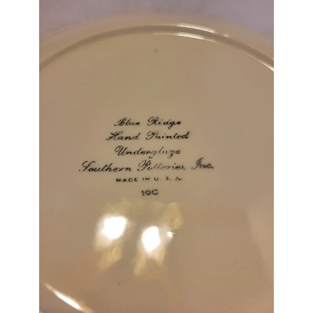 Vintage Blue Ridge Plum Fruit‎ Salad Plate Southern Potteries Hand Painted 9